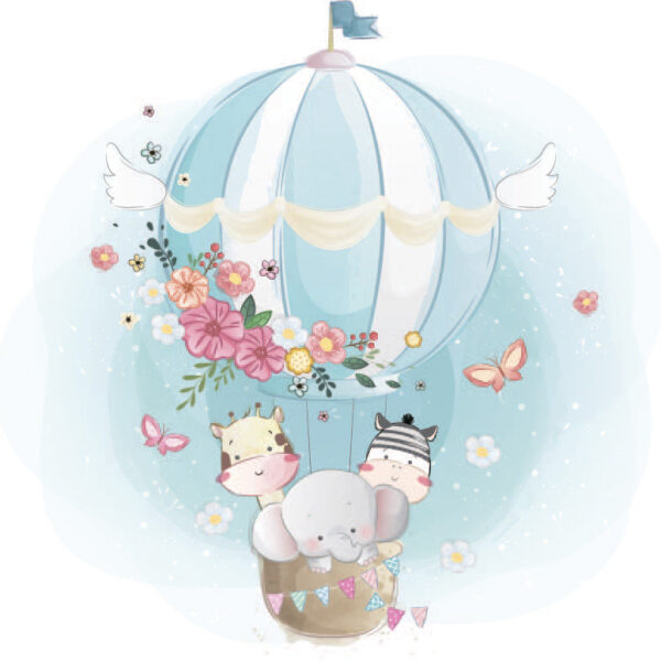 милые зверюшки на воздушном шаре
