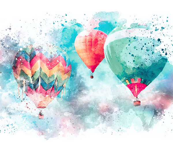 акварельные воздушные шары