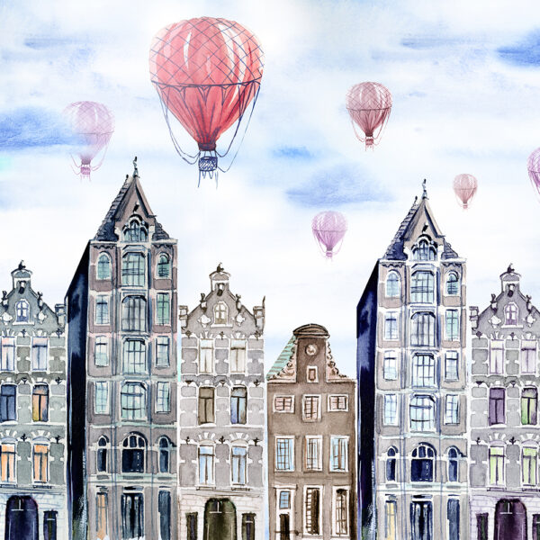 воздушные шары над городом