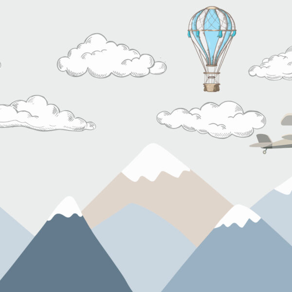 разноцветные горы с воздушными шарами