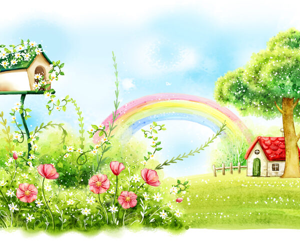домик и радуга