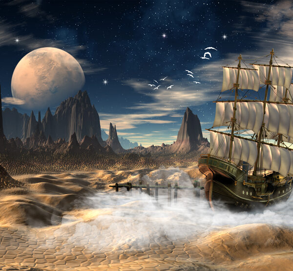 корабль в космосе