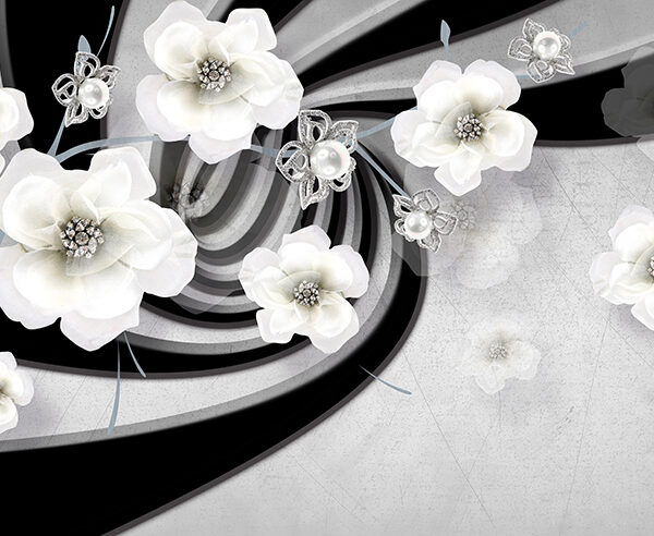 Белые цветы и абстракция