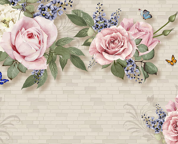 Розы на кирпичной стене