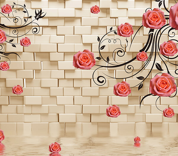 Розы на кирпичной стене