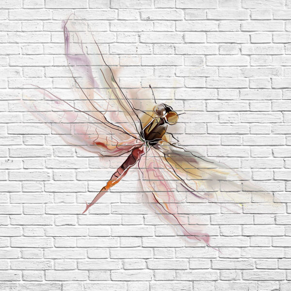 стрекоза акварелью