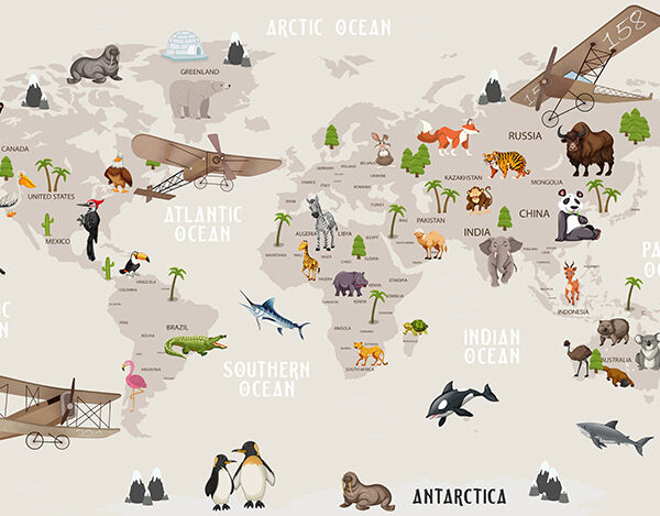 Карта детская коричневая