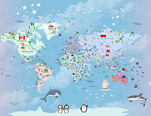 Детская карта в облоках