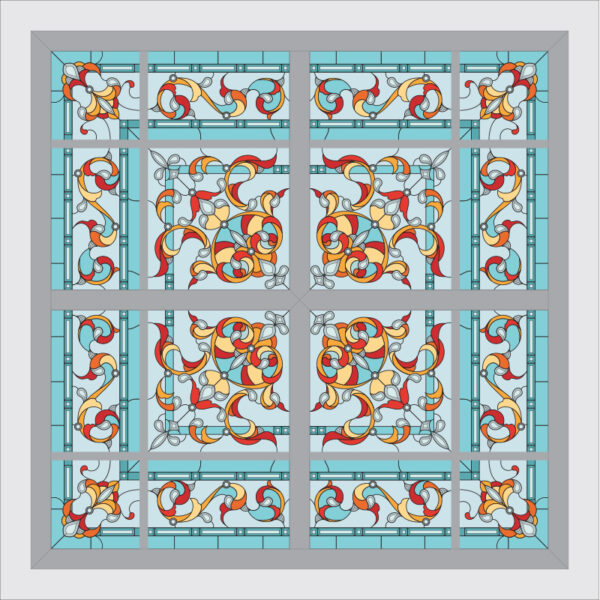 Витраж с вензелями