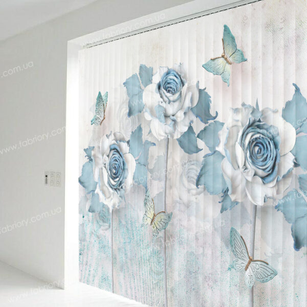 жалюзи синие розы