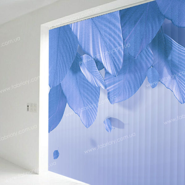 жалюзи синие листья