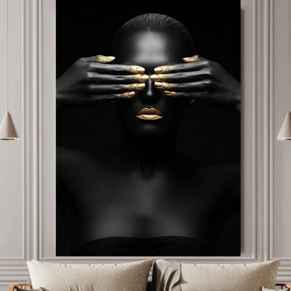 Модульная картина девушка с золотом