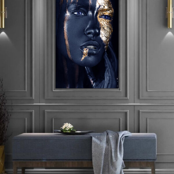 Модульная картина красивая девушка с золотом